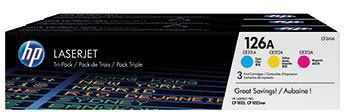 HP Toner HP Originalzubehör 126A ca. 3 x 1.000 Seiten cyan magenta gelb 3 St./Pack.