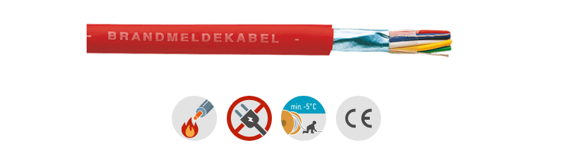 4-adriges Brandmeldekabel im Zuschnitt