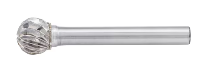 10x9 mm Hartmetall Frässtift Zahnung STEEL (Kugelform)