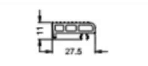 17472150 Trittschutzprofil 27,5/11, nach innen öffnend I schwarz (VE=6 m) I RG148